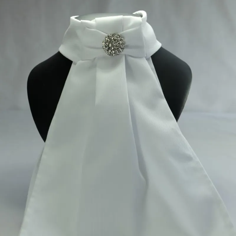 ShowQuest Esteem Crystal Ready Tied Stock - White